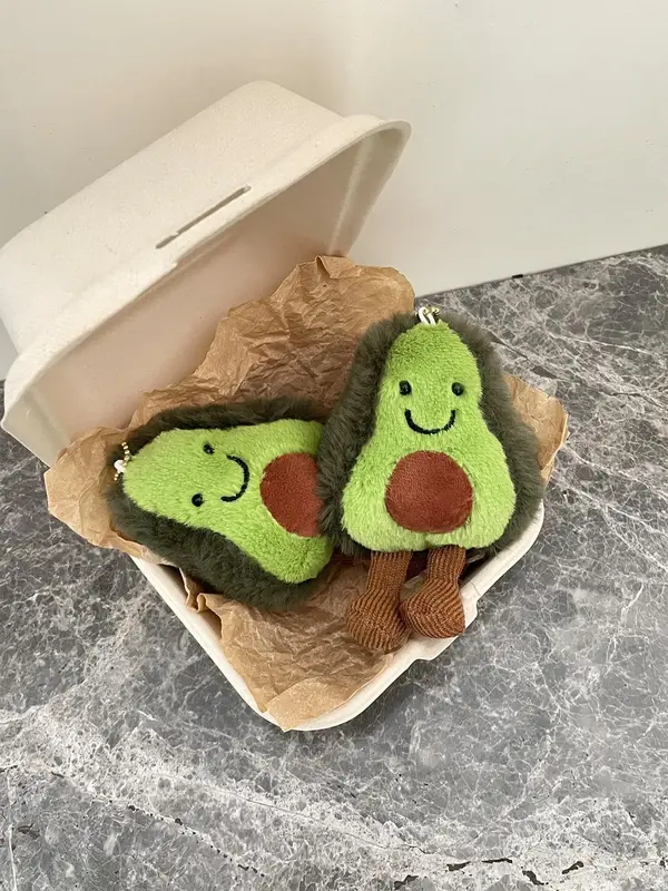 Cute Avocado Design Plush  Pendant, Soft Plush Toy Charm, Bag Decoration for Women & Men, Birthday Gift, Room Decoration Acce...