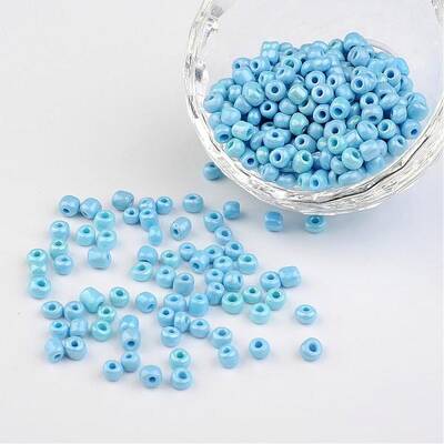 6/0 Opaque Colors Lustered Round Glass Seed Beads
