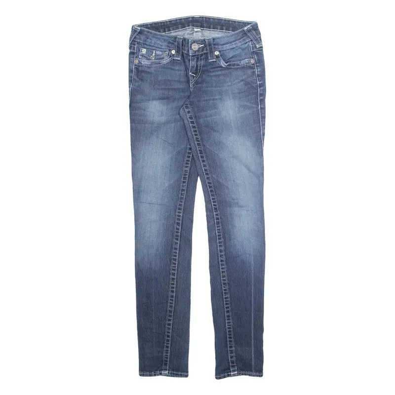 TRUE RELIGION Womens Jeans Blue Regular Skinny Stone Wash W26 L31