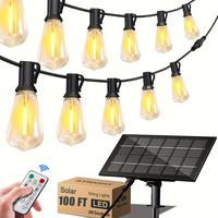 Solar Lights Outdoor String light patio deals 100FT with 32 Shatterproof, solar String Lights Outdoor Waterproof with Remote ...
