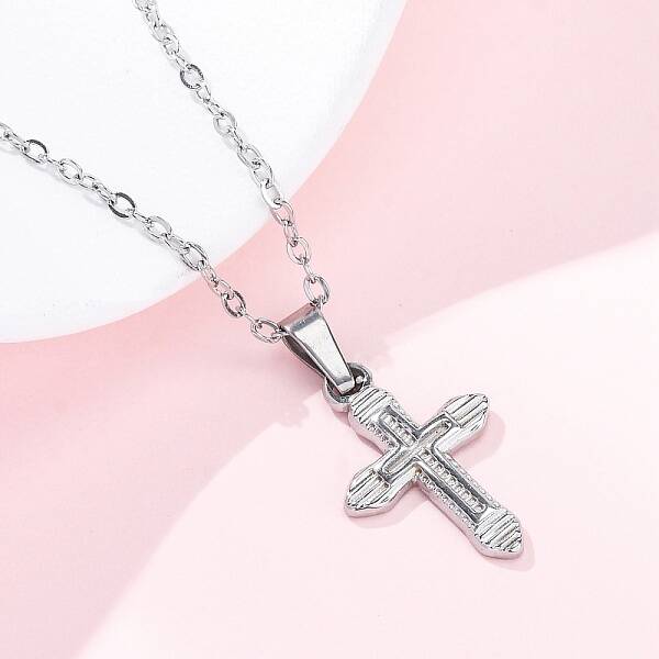 Cross 304 Stainless Steel Pendant Necklaces