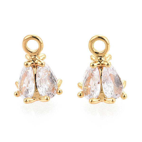 Brass Micro Pave Cubic Zirconia Charms