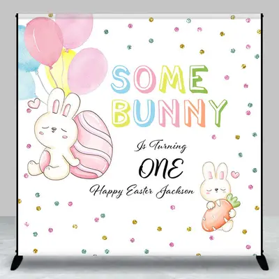 Some Bunny Easter Egg Custom 1st Birthday Backdrop - Aperturee