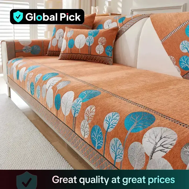 Bohemian Style Sofa Cover, 1 Count Colorful Dustproof Non-slip Sofa Slipcover, Washable Sofa Slipcover, Easy to Maintain Soft...