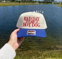 Bad Day To Be a Hot Dog Trucker Hat, Funny Embroidered Snapback Cap, Patriotic Summer BBQ Hat for 4th of July & Memorial ...