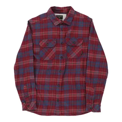 Age 13 Quiksilver Checked Flannel Shirt - Large Red Cotton