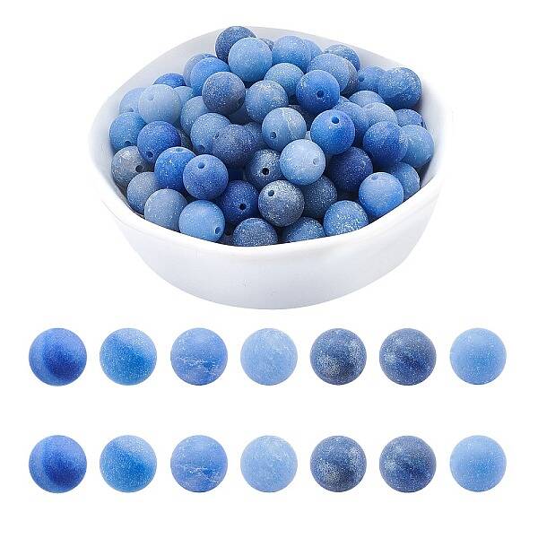 Dyed & Heated Natural Blue Aventurine Beads Strands