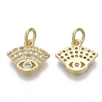 Brass Micro Pave Cubic Zirconia Charms