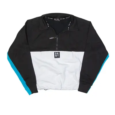 DKNY Cropped Sweatshirt Black 1/4 Zip Womens S