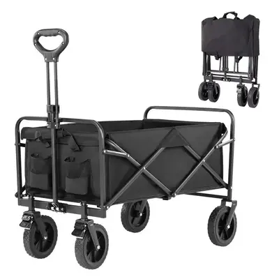 Bente Collapsible Foldable Wagon Cart with All-Terrain Wheels, 350lbs Large Capacity for Garden, Beach, Shopping, Sports and ...