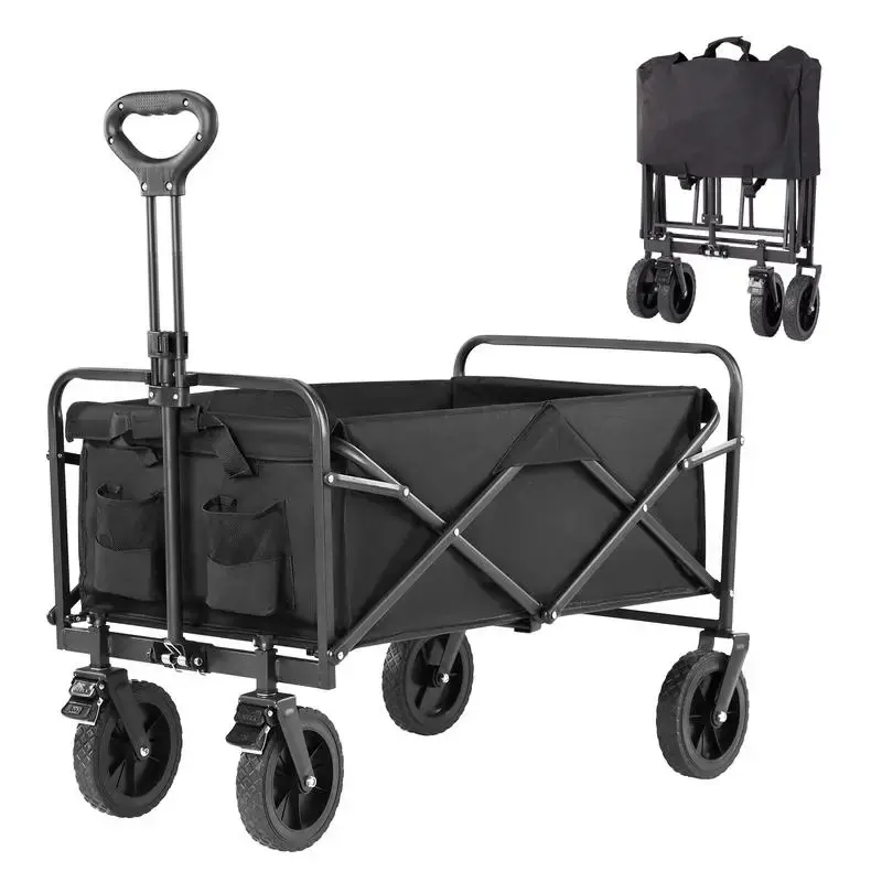 Bente Collapsible Foldable Wagon Cart with All-Terrain Wheels, 350lbs Large Capacity for Garden, Beach, Shopping, Sports and ...