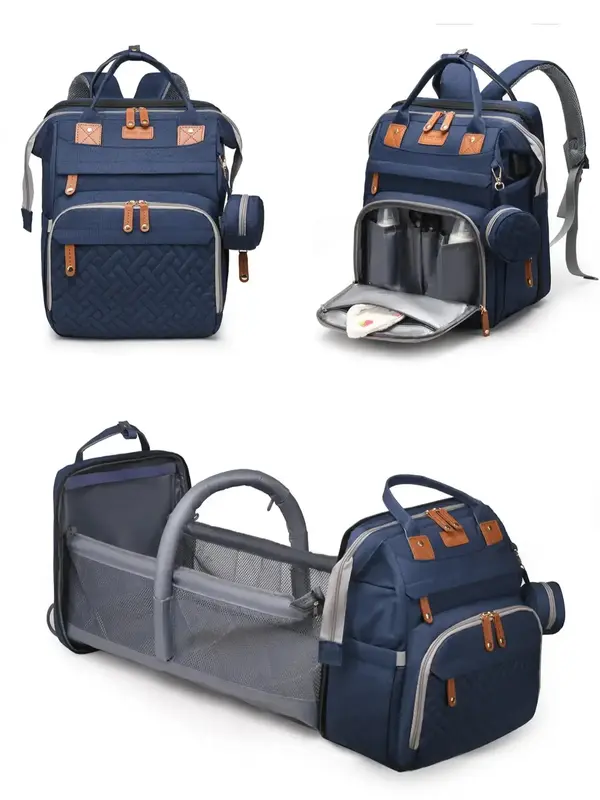 Women's Summer 2025 Simple Style Plain Color Zipper Bag Set, Casual Trendy Minimalist Backpack & Round Coin Purse, Versatile ...