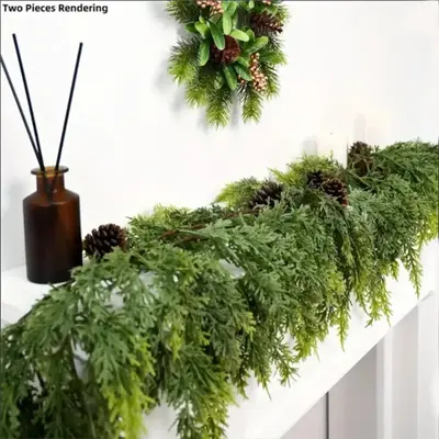 Lush Artificial Cedar Garland 72\\- Great for Christmas and Holiday decorations, Vibrant Holiday Decor