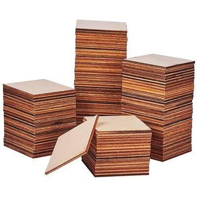 120 pcs 5cm(2 inch) Unfinished Blank Wood Squares Slices Wood Cutouts Pieces for Pyrography Painting Writing DIY Arts Craft P...