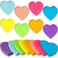 Heart Shaped Sticky Note, 8 Counts/set Colorful Memo Pad, Self-adhesive Sticky Note for Reminders, Decoration Sticker, Offic...