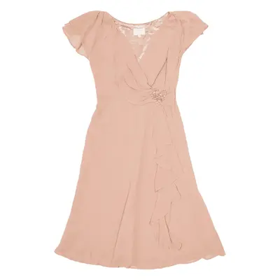 JENNY PACKHAM No 1 Wedding Guest Fit & Flare Dress Pink Short Sleeve Midi Womens UK 8