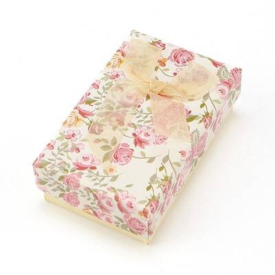Flower Pattern Cardboard Jewelry Packaging Box