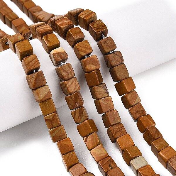 Natural Wood Lace Stone Beads Strands