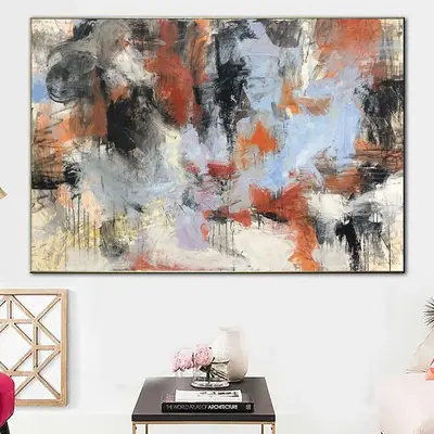 Large Abstract Painting Canvas Modern Texture Painting Original Abstract Artwork Unique Wall Art Colorful Oil Painting | STRA...