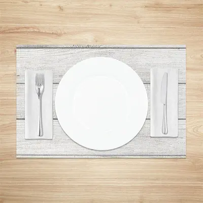 Grey Wood Plank Grain Texture Set Of 4 Placemats - Aperturee