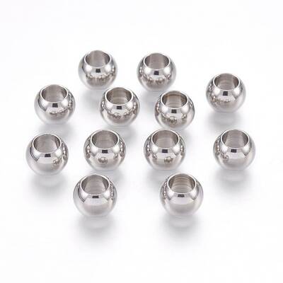 Tarnish Resistant 201 Stainless Steel European Beads