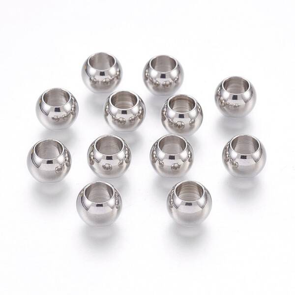 Tarnish Resistant 201 Stainless Steel European Beads