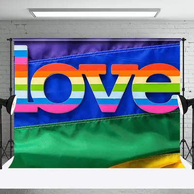 Rainbow Love Lgbt Flag Stripes Pride Month Backdrop - Aperturee