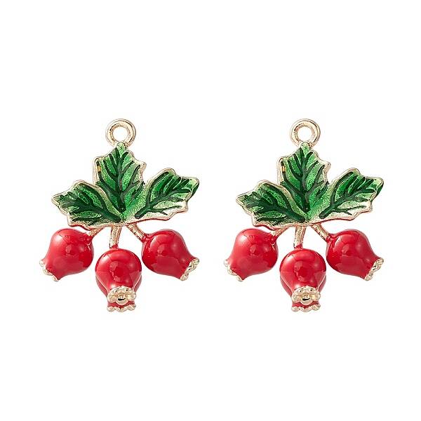 2Pcs Brass Enamel Pendants