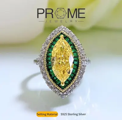 (SR077)S925 Sterling Silver Colorful Marquise-Cut Rings Elegant, Luxurious & Stylish Gift for Women