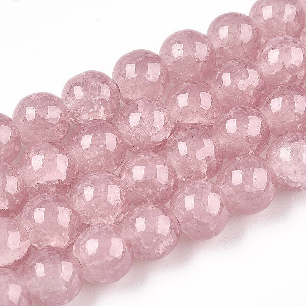 Baking Painted Crackle Glass Beads Strands