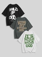 Women's Letter Print Round Neck Tee, Casual Short Sleeve Crew Neck T-shirt for Summer, Fashion Women's Top for Daily Wear
