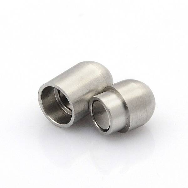 Tarnish Resistant 304 Stainless Steel Matte Surface Magnetic Clasps with Glue-in Ends