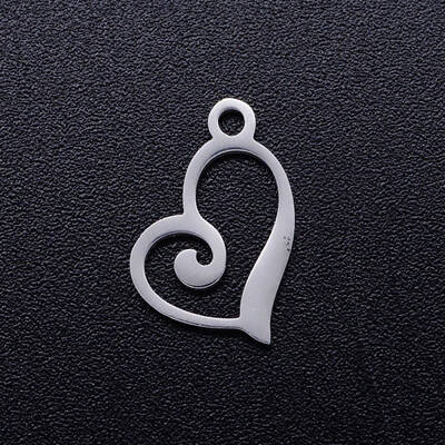 Non-Tarnish 304 Stainless Steel Heart Charms