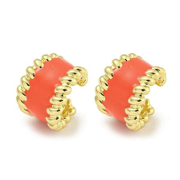 Brass with Enamel Cuff Earrings