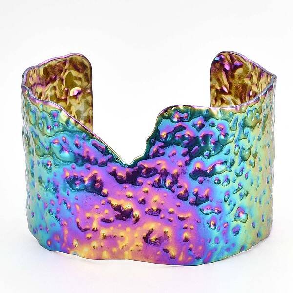 Ion Plating(IP) 304 Stainless Steel Wide Open Cuff Bangle for Women