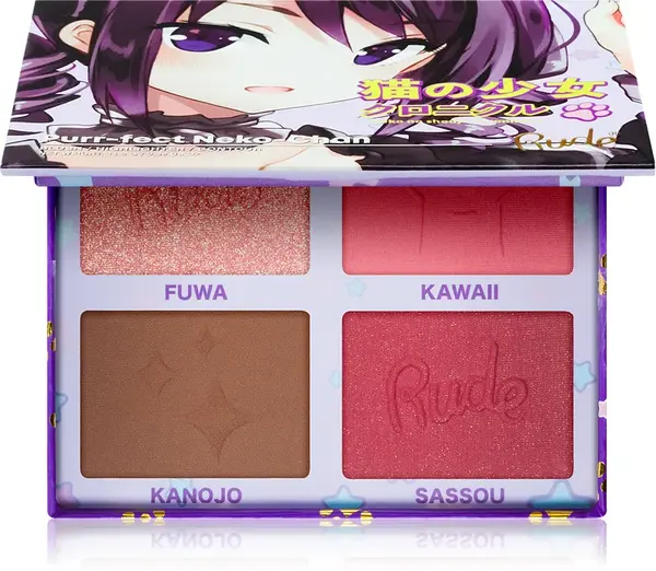 Rude Cosmetics Manga Multifunctional Face Palette Color Purr-fect Neko-Chan 11.2g