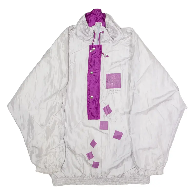 CHAMP SPORT Turner Runde Lassnitz Mens Pullover Jacket Silver 90s XL