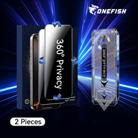 One Fish[2PCS] 360° Privacy [4 sides Privacy] Screen Protector [UP, DOWN, LEFT, RIGHT] Anti-Spy, Fingerprint-Proof. Tempered...