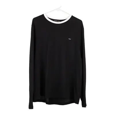 Michael Kors Spellout Long Sleeve T-Shirt - Large Black Cotton