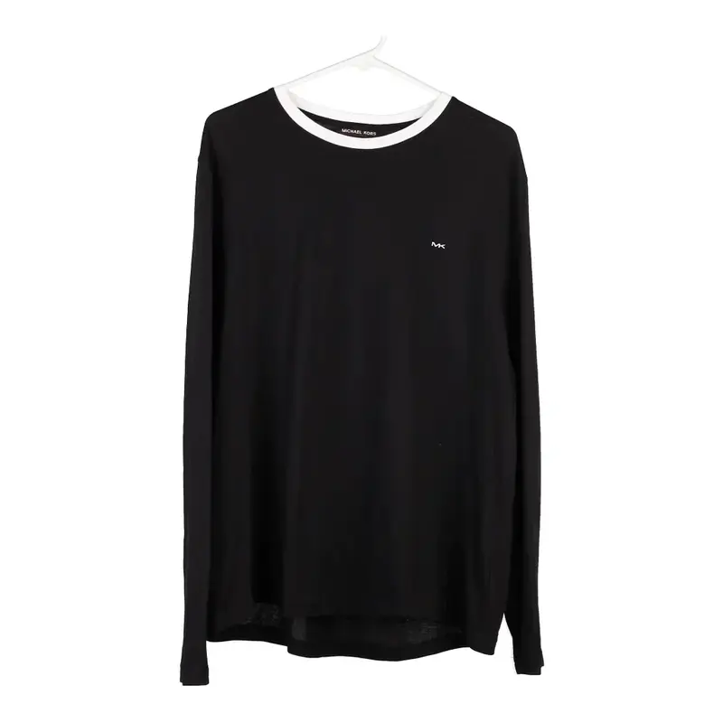 Michael Kors Spellout Long Sleeve T-Shirt - Large Black Cotton