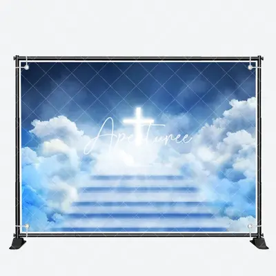 Stairway Heaven Holy Light Blue Sky Cloud Backdrop - Aperturee