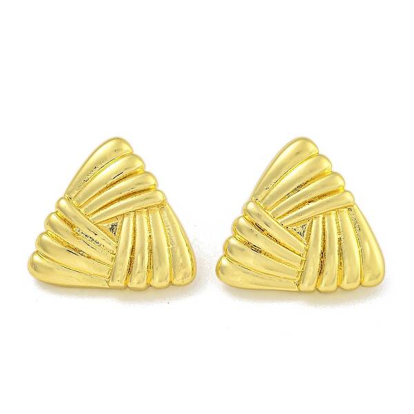 Rack Plating Triangle Brass Stud Earrings