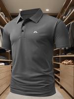 Men's Regular Fit Plain Short Sleeve Polo Shirt, Casual Fitted Soft Button Collar Top for Summer, Polo Shirts Men, Fashion Me...
