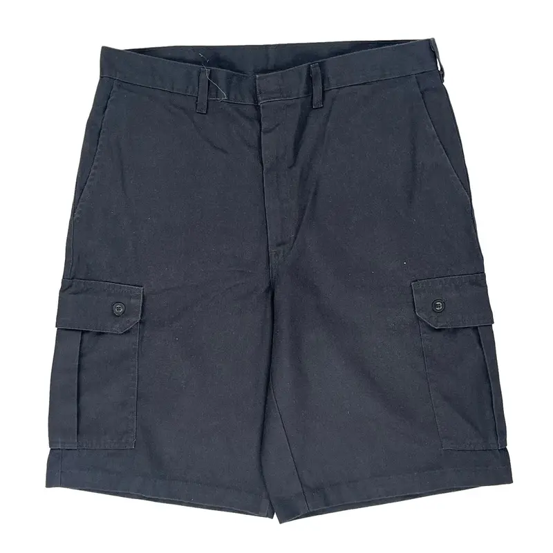 Dickies Cargo Shorts - 36? Waist Black Polyester Blend