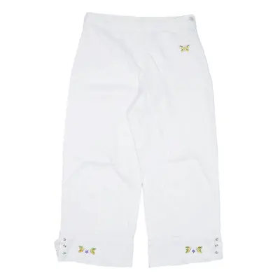Trousers White Loose Straight Womens W29 L23