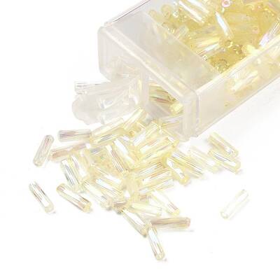 10G Ceylon Glass Twist Bugle Beads
