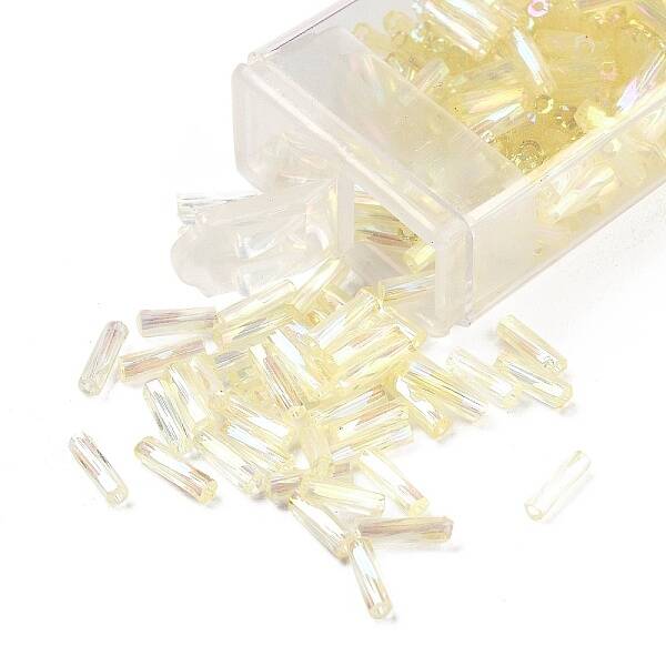 10G Ceylon Glass Twist Bugle Beads