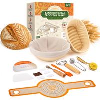 Banneton Bread Proofing Basket Set,10 Inch Round & 9 Oval Sourdough Bread Baking Supplies With Linen Liner - Sourdough Starte...