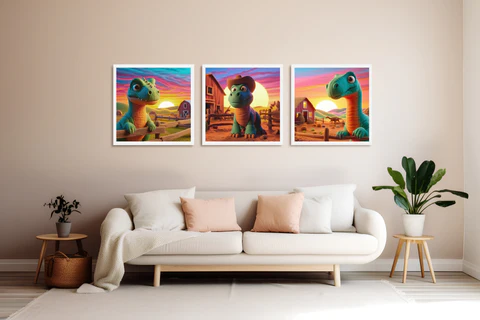 Sunset Serenade with Dinosaurs