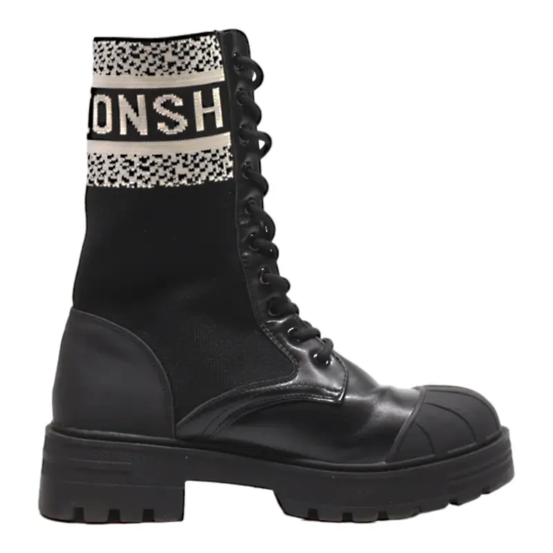 FASHIONSH Lace-Up Boots Black Synthetic Womens UK 4